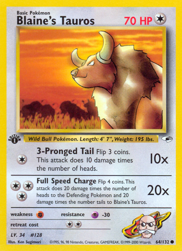 Blaine's Tauros from Gym Heroes