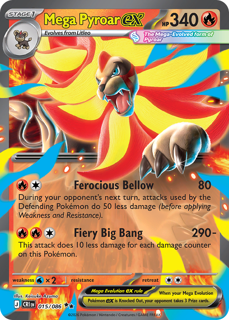 Mega Pyroar ex from Chaos Rising