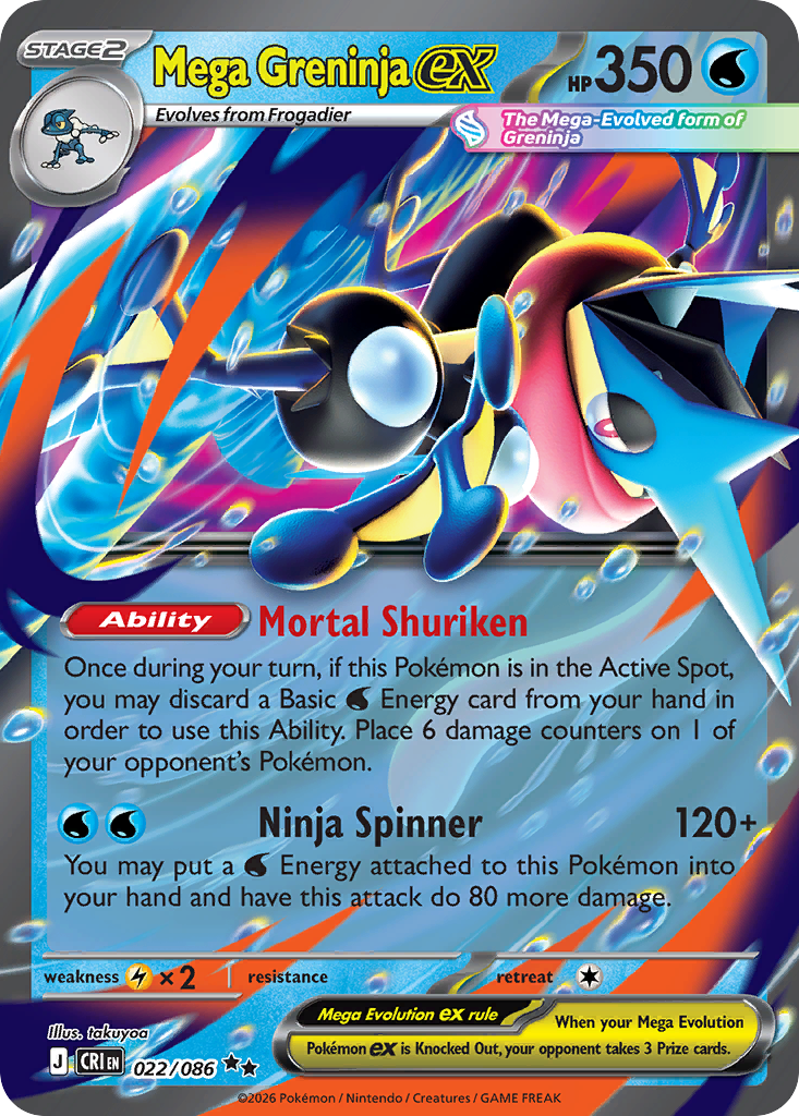 Mega Greninja ex from Chaos Rising